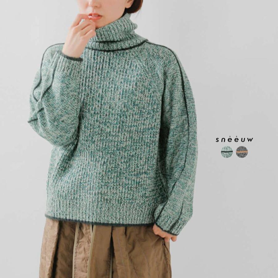 sneeuw（スニュウ） ライン タートル ニット snw32-19 レディース