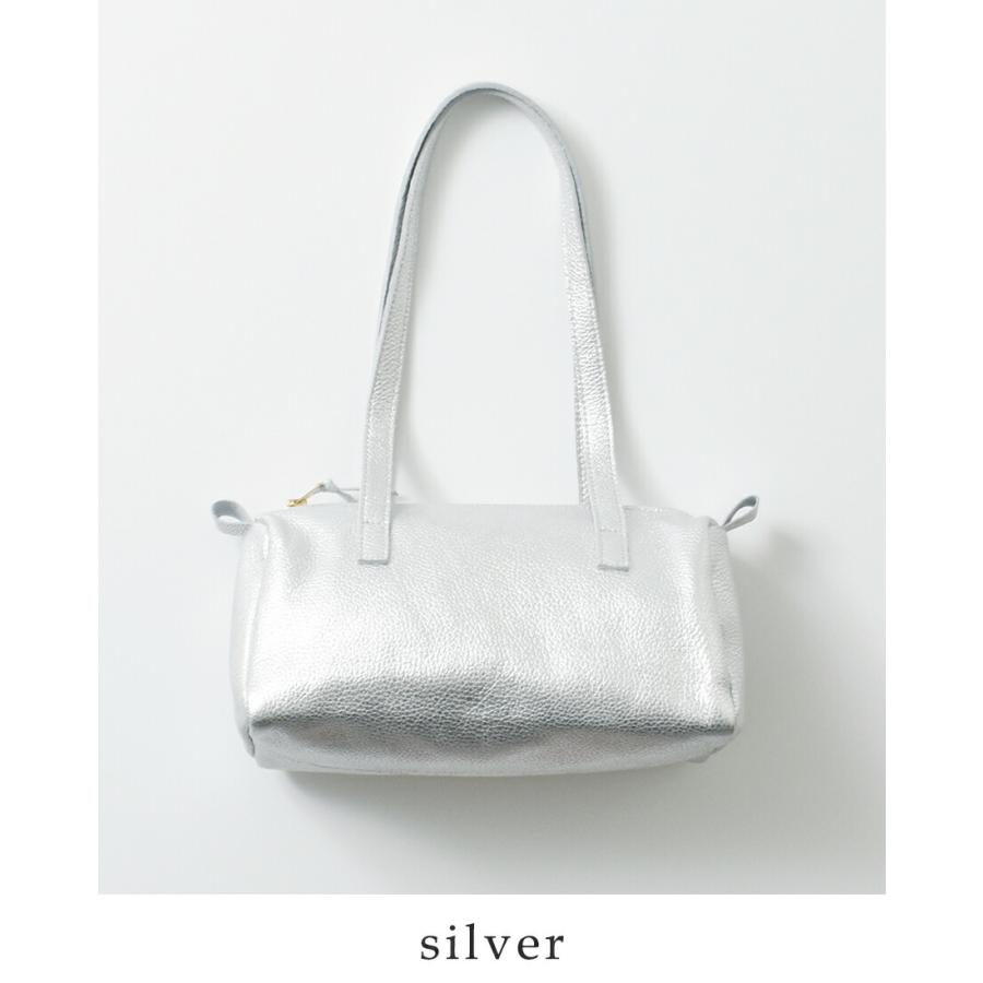 マリンデイ★アランチェート別注★カウレザー メタリック箔 トートバッグ★シルバー MARINEDAY（マリンデイ） aranciato別注 イタリーシュリンク