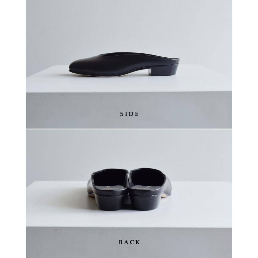 ビューティフルシューズ BEAUTIFUL SHOES キップレザー スクエア ミュール パンプス square-mule レディース  春夏 2026ss新作の画像