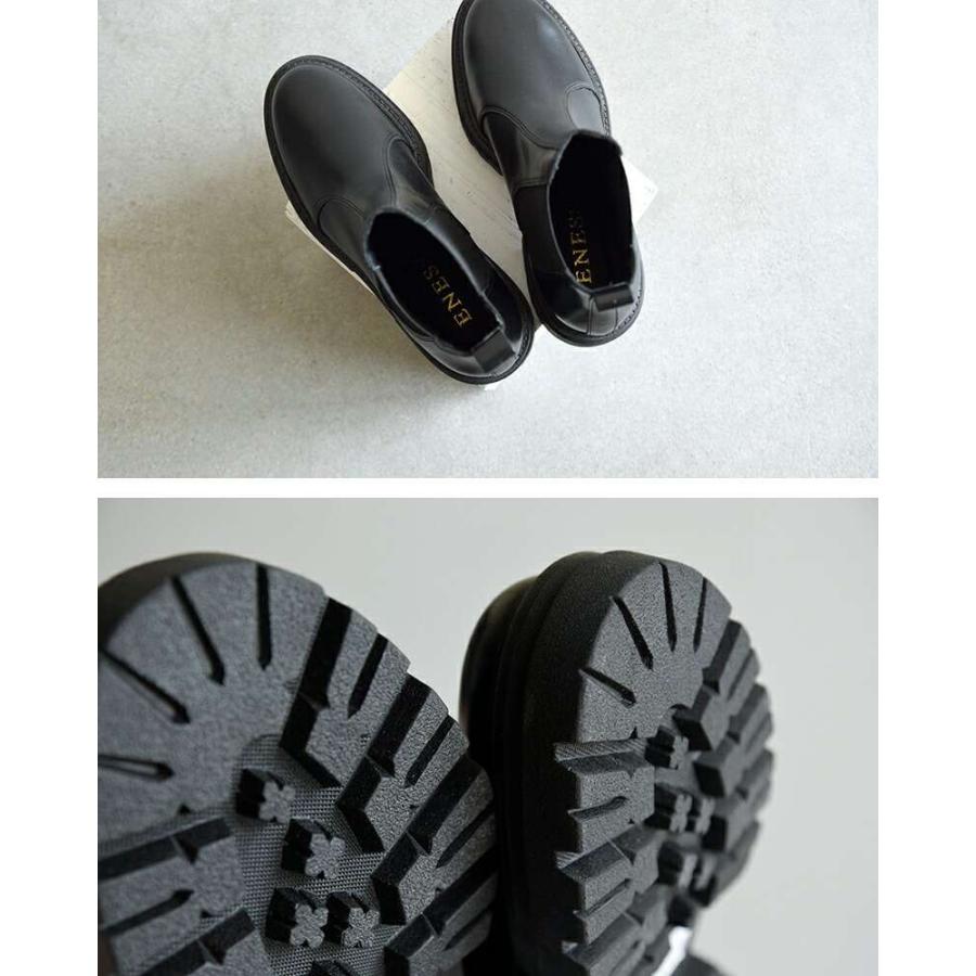 エネス eness レザー サイドゴア チェルシー ブーツ st-7927