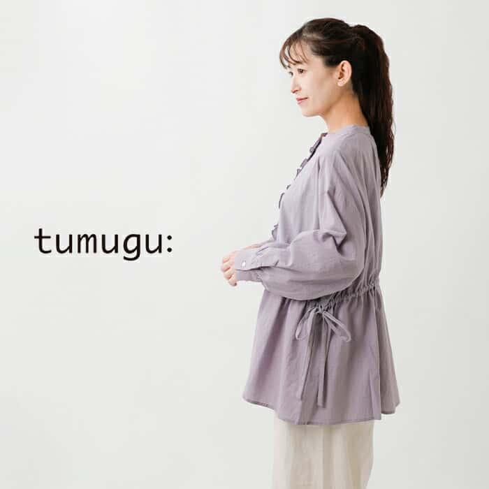 【50%OFF】tumugu ツムグ コットン ふわふわローン チュニック ブラウス tb23308｜aranciato｜02