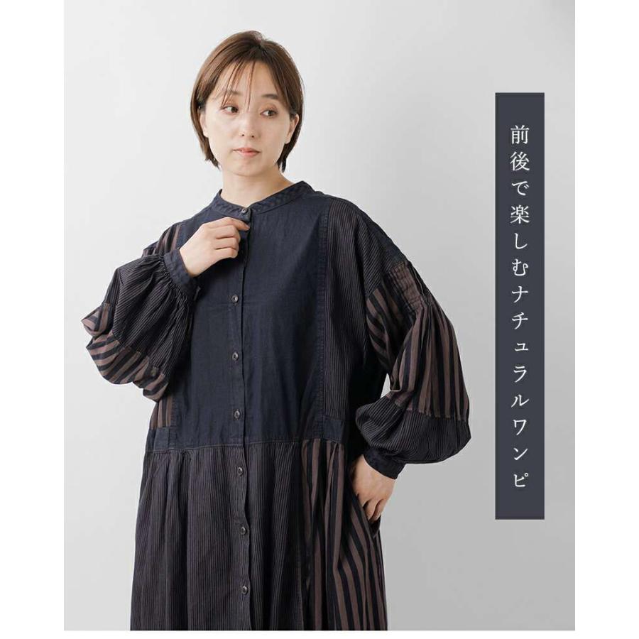 tumugu（ツムグ） デニム ヒッコリー ストライプ 2way ワンピース