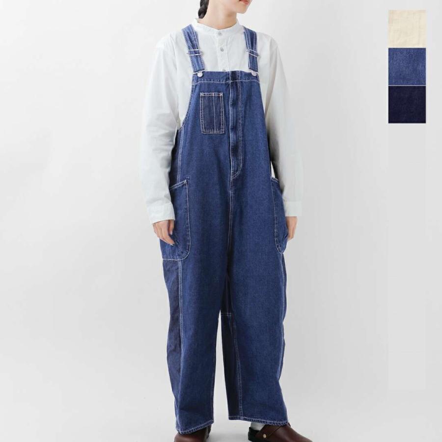 tumugu（ツムグ） キナリヘリンボーンオックス デニム サロペット