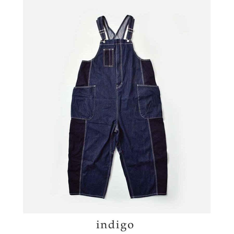 tumugu（ツムグ） キナリヘリンボーンオックス デニム サロペット