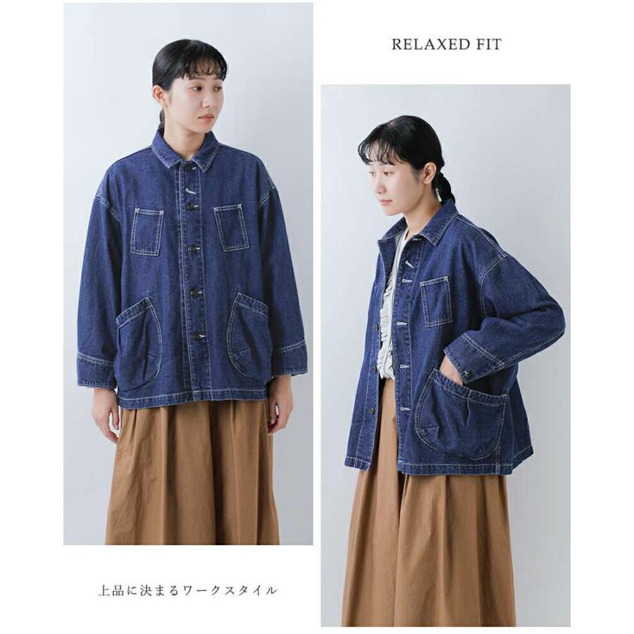 ゴートゥーハリウッド / デニム バルーンスリーブカバーオール 短丈　新品タグ付 tumugu ツムグ ヘリンボーン デニム カバーオール tb25330 レディース