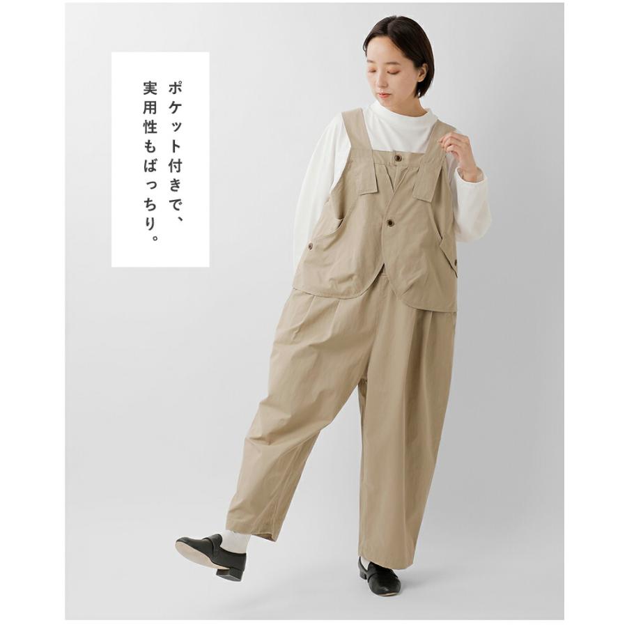 ツムグ tumugu コットン ナイロン サロペット tb25433 レディース  春夏 2026ss新作の画像