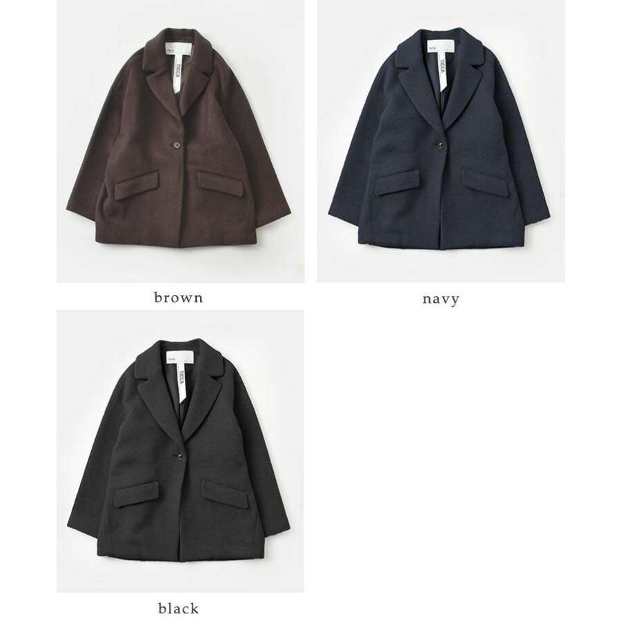 美品✨TICCA ノーカラー　ジャケット　コート　グレンチェック　ブラウン TICCA ティッカ ウール ジャケット コート tbea-243 レディース