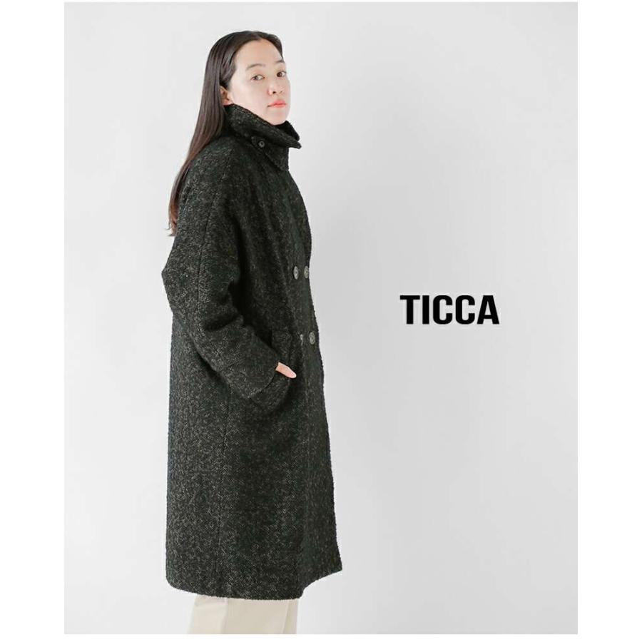 TICCA ティッカ ウール ミックスツイード テント コート tbea