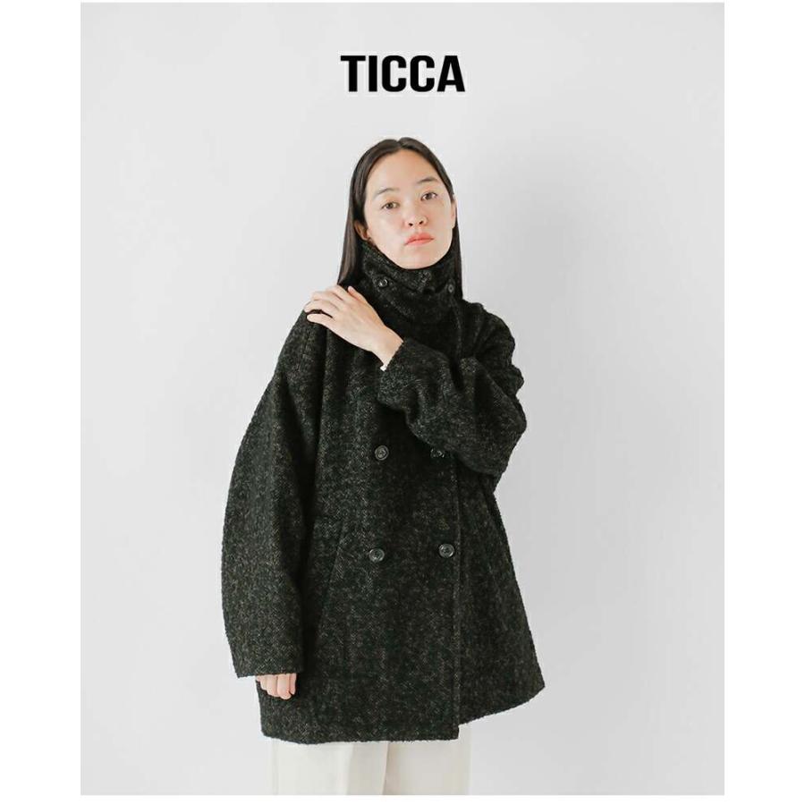TICCA（ティッカ） ウール ミックスツイード ピーコート tbea-272