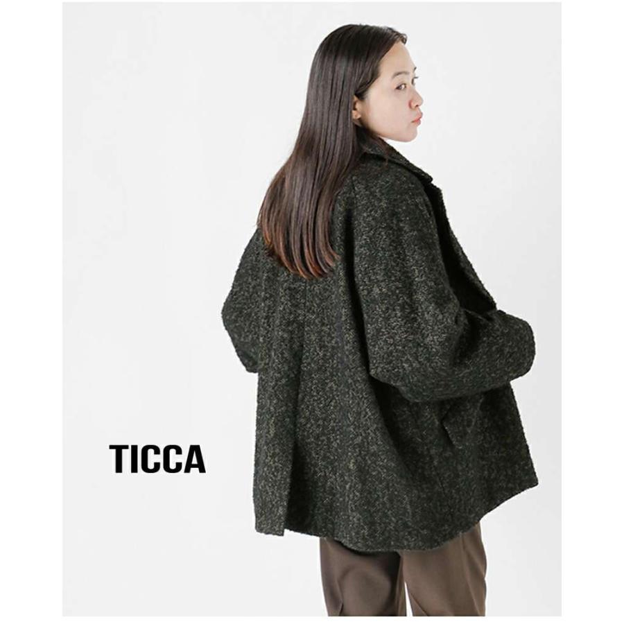 TICCA ティッカ ウール ミックスツイード ジャケット コート tbea-273