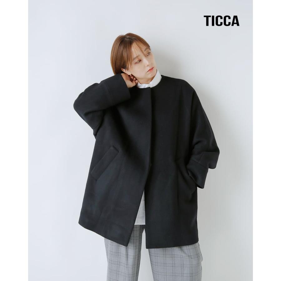 TICCA（ティッカ） ウール ノーカラー テント コート tbfa-204