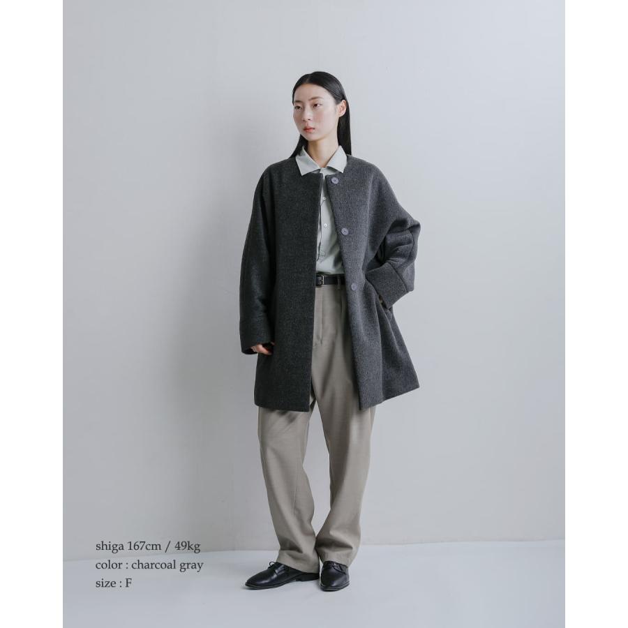 TICCA（ティッカ） ウール ノーカラー テント コート tbfa-204