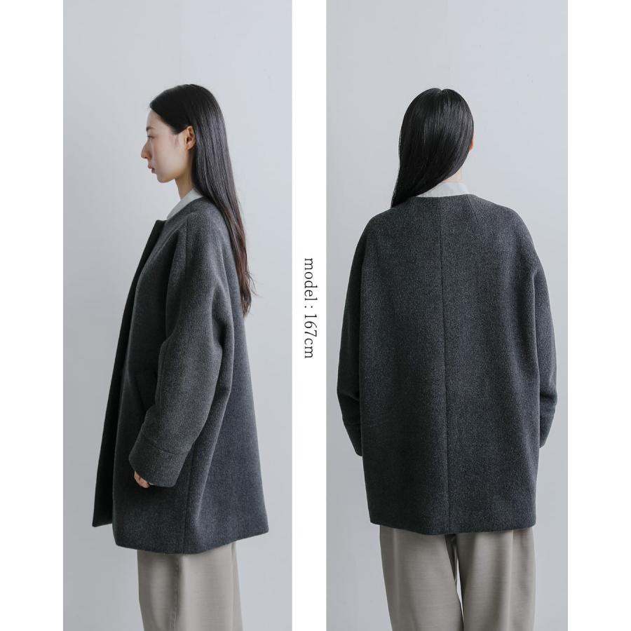 TICCA（ティッカ） ウール ノーカラー テント コート tbfa-204