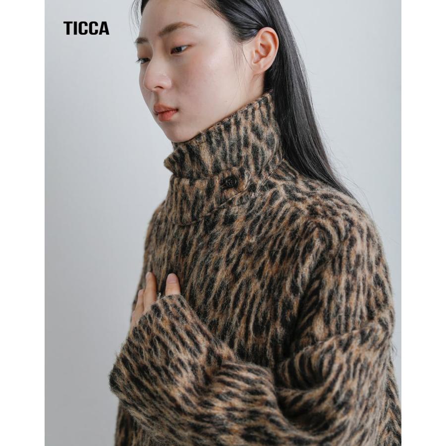 TICCA（ティッカ） ウールモヘア レオパード シャギー ピーコート tbfa