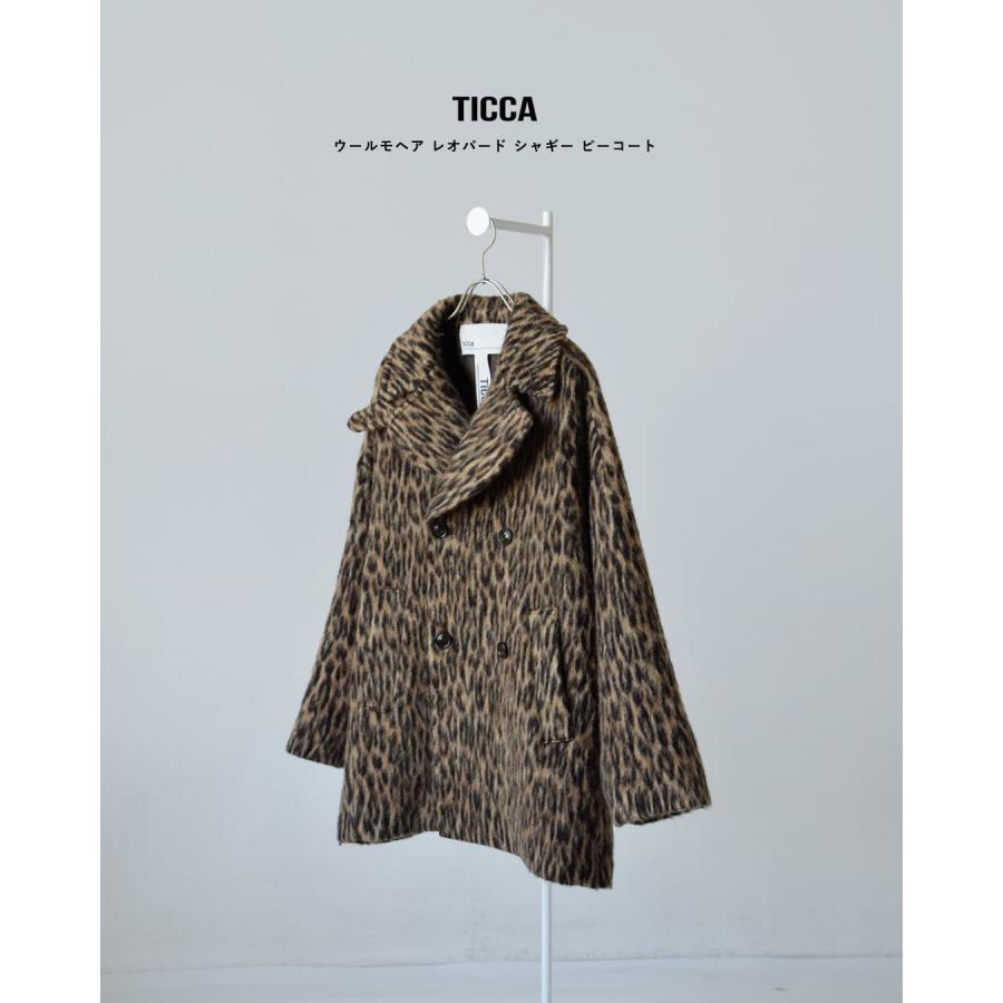 TICCA（ティッカ） ウールモヘア レオパード シャギー ピーコート tbfa