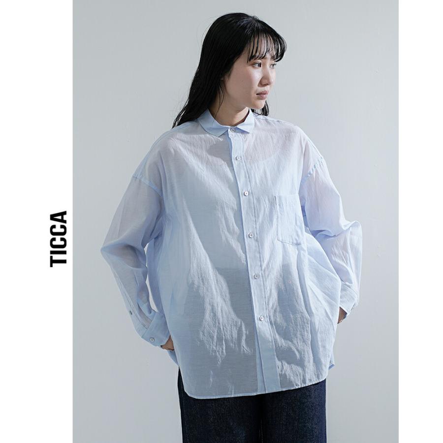 TICCA（ティッカ） コットンシルク スクエア ビッグシャツ uni tbfs