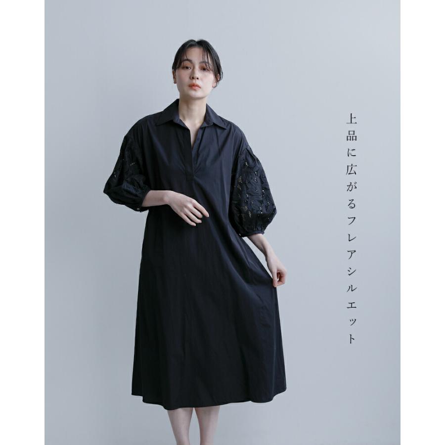 TICCA（ティッカ） コットン フラワー レース パフスリーブ ワンピース