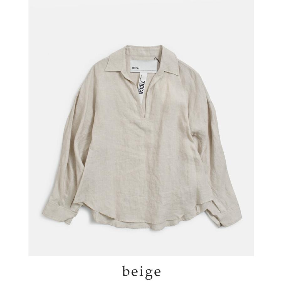 TICCA（ティッカ） リネン スキッパー シャツ tbfs-408 レディース 春