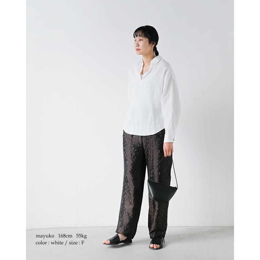 【クリーニング済み】ティッカ スキッパーシャツ コットンリネン 長袖 F TICCA(ティッカ)｜リネンスキッパーシャツ/ホワイト の通販｜ELLESHOP