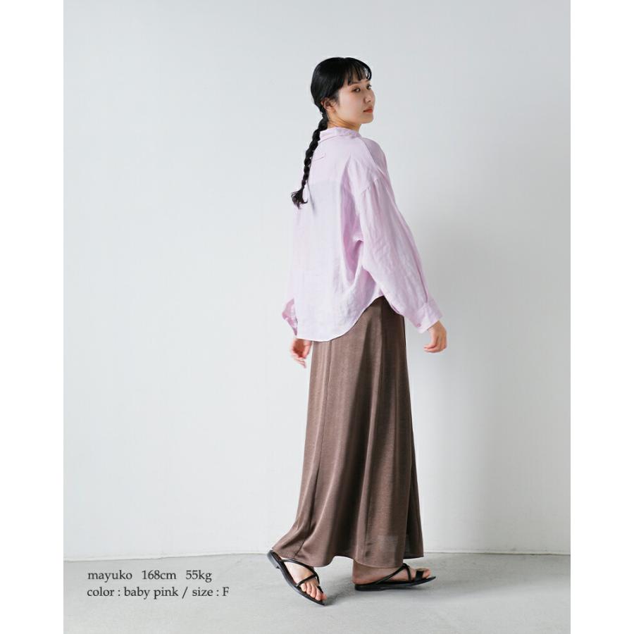 TICCA ティッカ　スキッパーシャツ　リネン100% ピンク　紫　9分丈 TICCA（ティッカ） リネン スキッパー シャツ tbfs-408 レディース 春