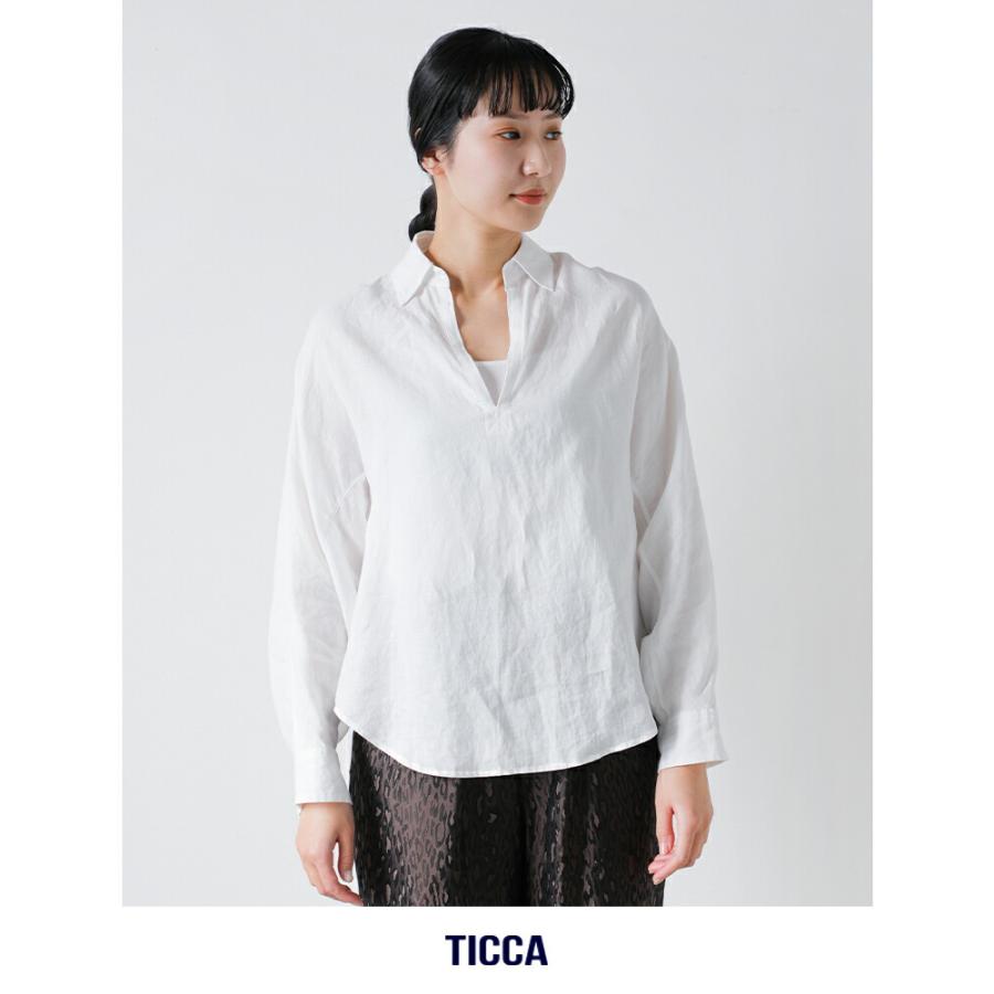 TICCA（ティッカ） リネン スキッパー シャツ tbfs-408 レディース 春