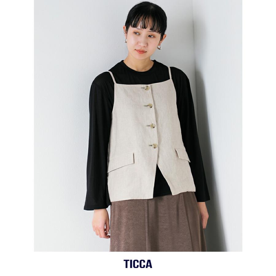 TICCA（ティッカ） リネン キャミソール ベスト tbfs-413 レディース