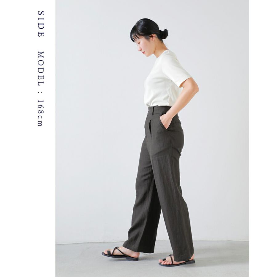 TICCA（ティッカ） リネン ワイド タック パンツ tbfs-414 レディース