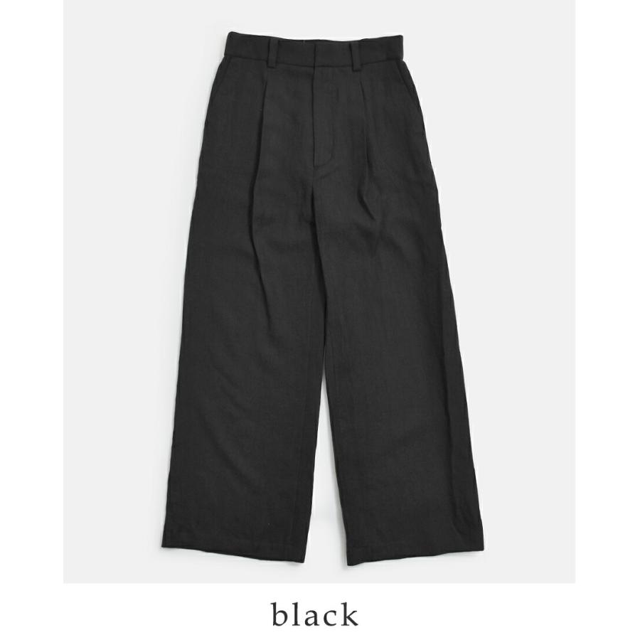 TICCA（ティッカ） リネン ワイド タック パンツ tbfs-414 レディース