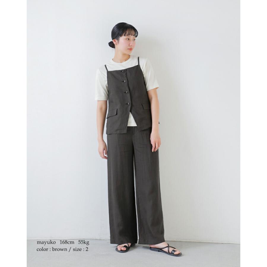 TICCA（ティッカ） リネン ワイド タック パンツ tbfs-414 レディース