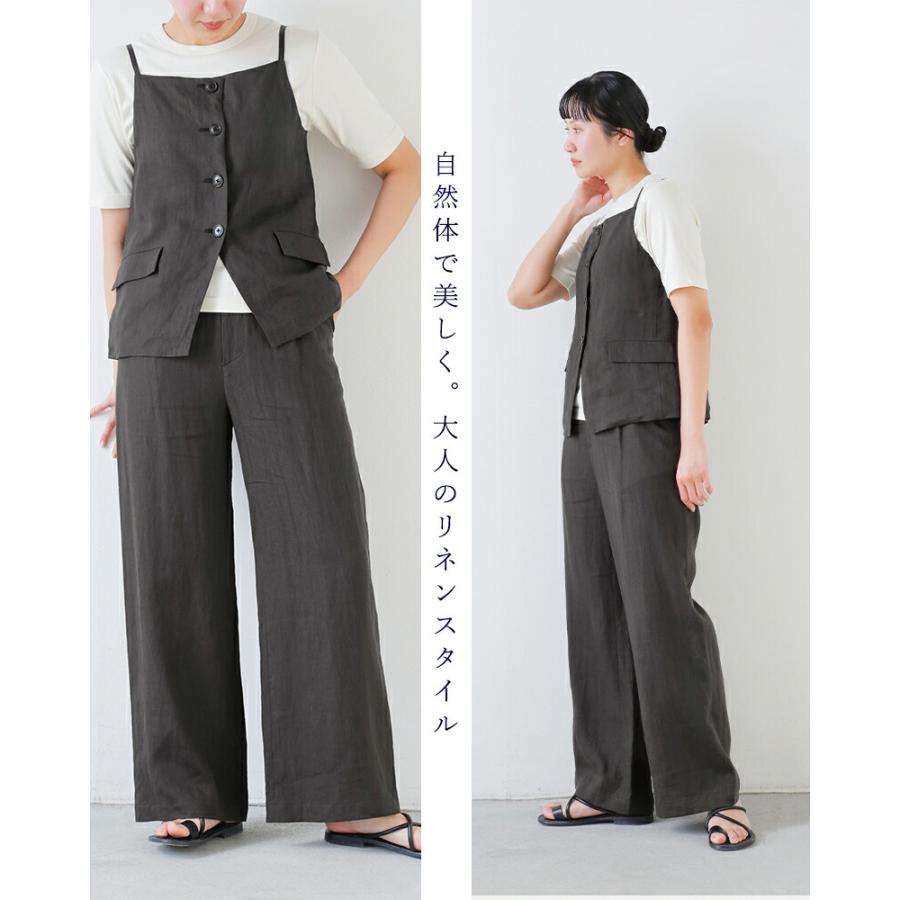 TICCA（ティッカ） リネン ワイド タック パンツ tbfs-414 レディース