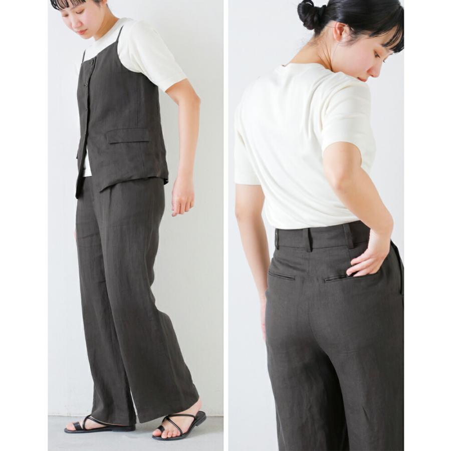 TICCA（ティッカ） リネン ワイド タック パンツ tbfs-414 レディース
