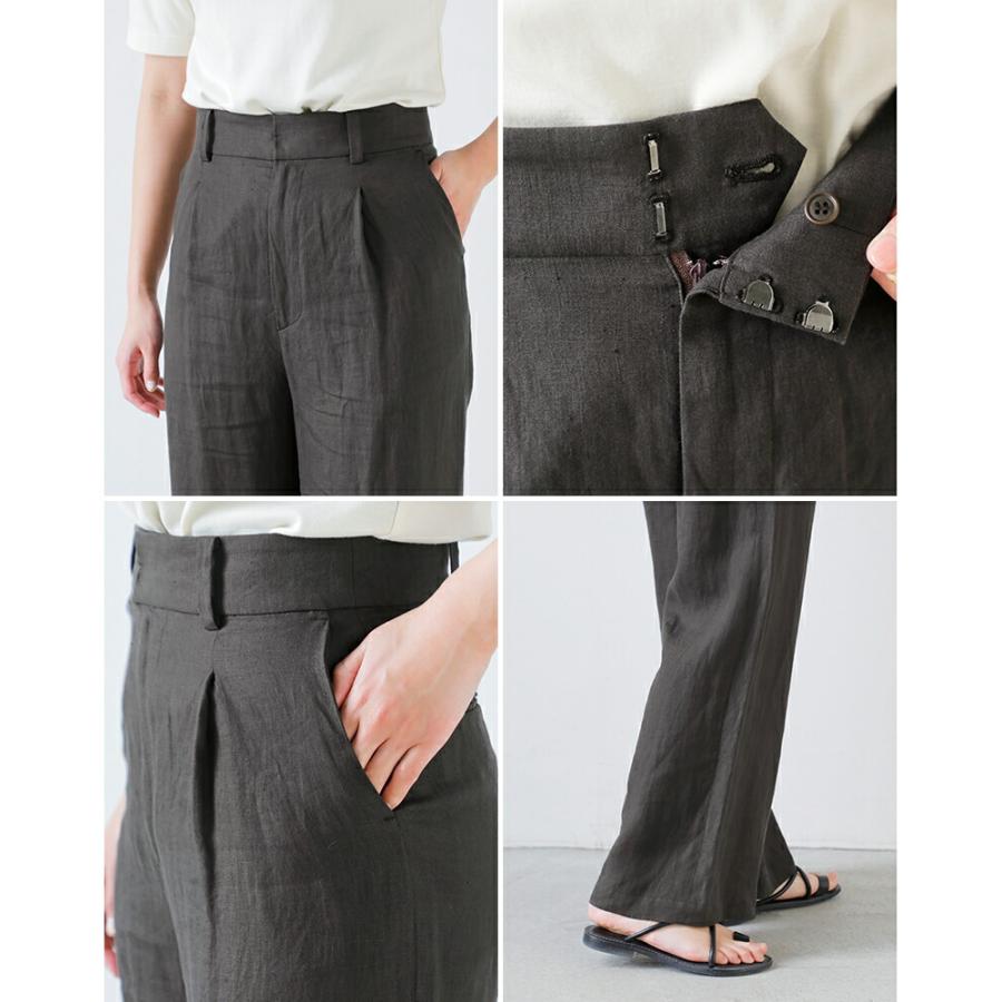 TICCA（ティッカ） リネン ワイド タック パンツ tbfs-414 レディース