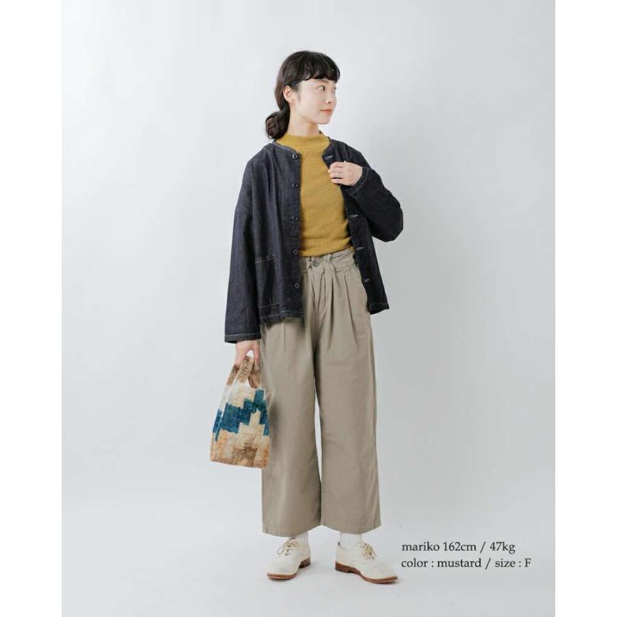 tumugu（ツムグ） コットン リブニット ハイネック ロングスリーブ