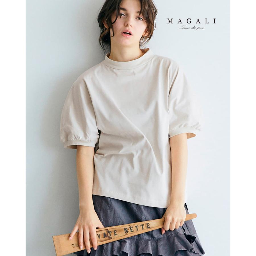 新品タグ付✨MAGALI マガリ コットン天竺 ショルダーフリル カットソー 黒 MAGALI（マガリ） | コットン天竺・ショルダーフリル・カットソー