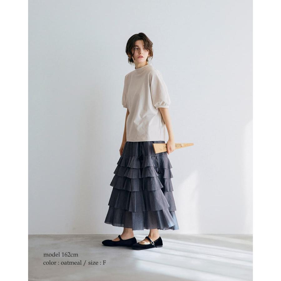 新品タグ付✨MAGALI マガリ コットン天竺 ショルダーフリル カットソー 黒 MAGALI | コットン天竺・ショルダーフリル・カットソー (カーキ