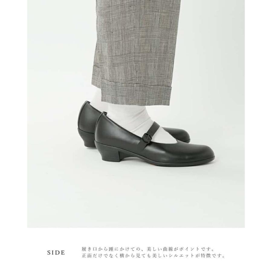 美品 トラベルシューズバイショセ レザー ワンストラップ ブラック 36　418 TRAVEL SHOES by chausser トラベルシューズバイショセ レザー