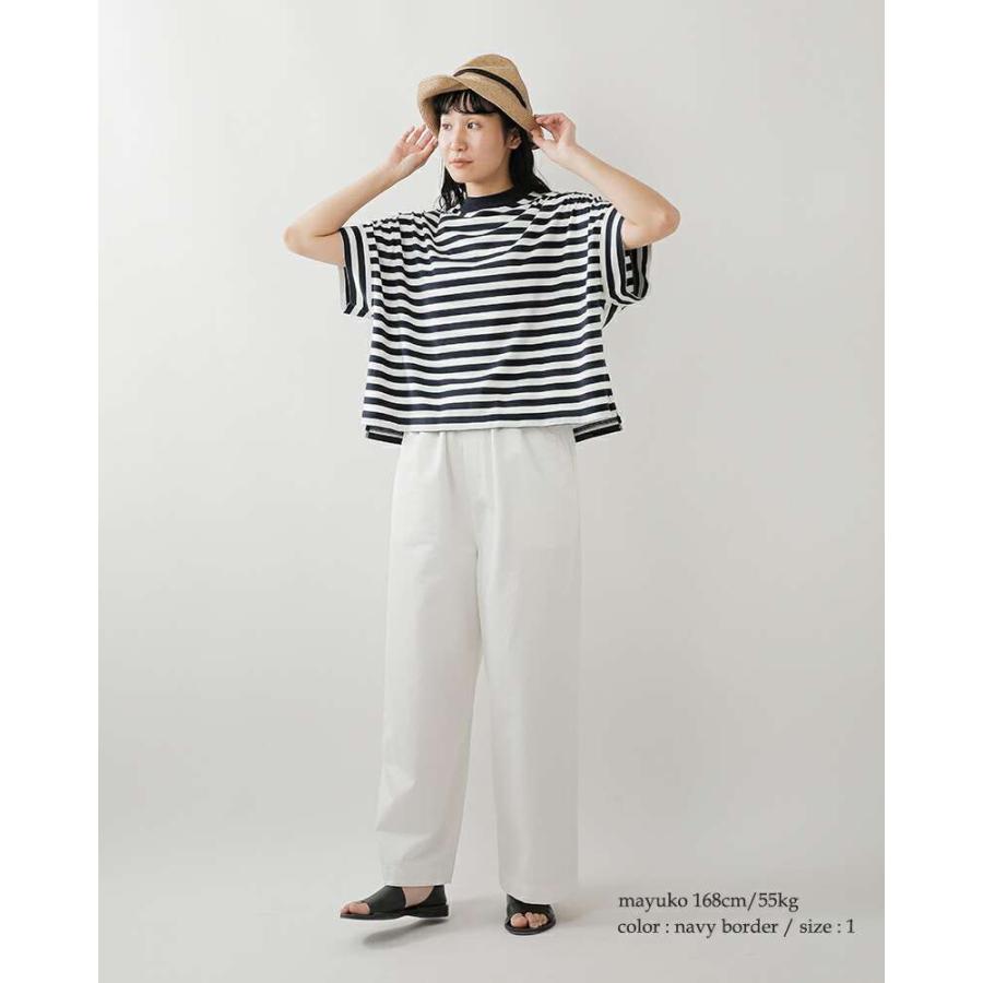 tissu ティシュ クラシック天竺 モックネック ドルマン Tシャツ