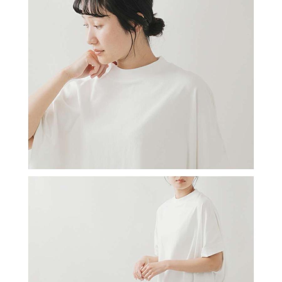 tissu ティシュ クラシック天竺 モックネック ドルマン Tシャツ
