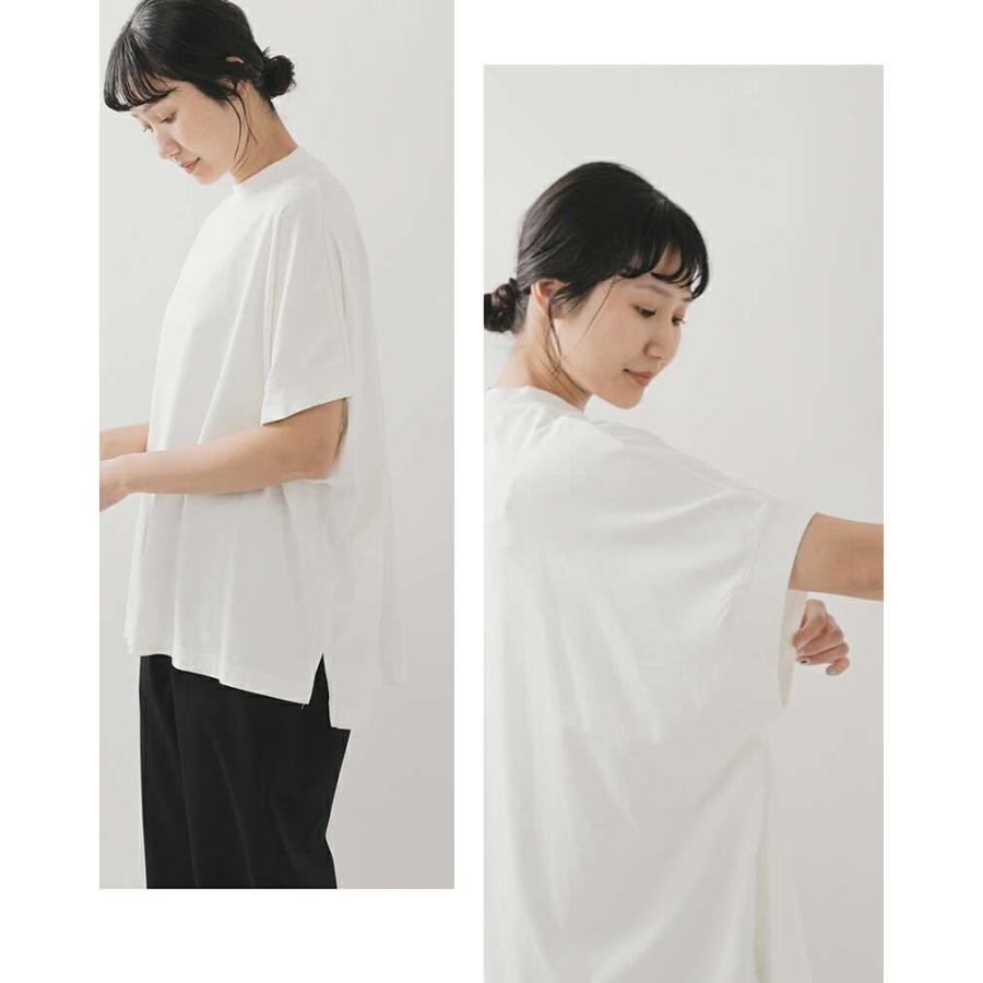 tissu ティシュ クラシック天竺 モックネック ドルマン Tシャツ