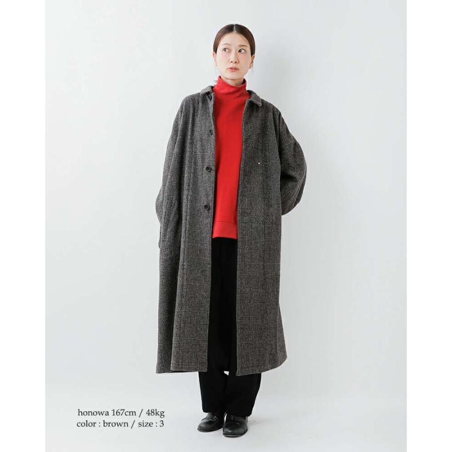 【美品】ヘルノ グレン チェック コート 40 スタンドカラー メンズ グレンチェック リサイクルウール コート キャメル | Herno