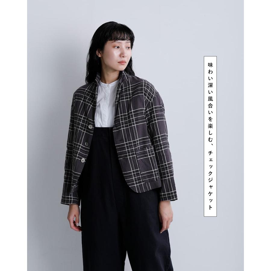 ティシュ tissu 東炊き タータンチェック テーラード ジャケット