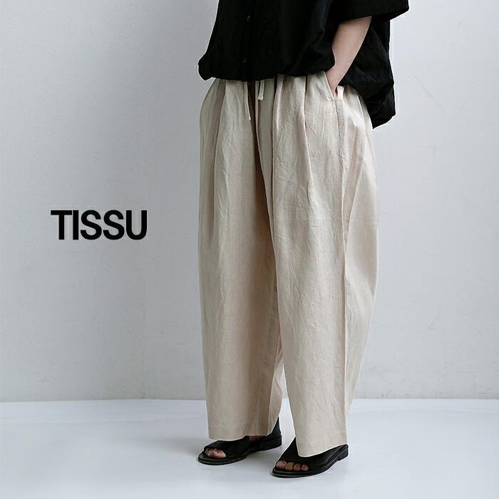 ティシュ tissu フレンチリネン 東炊きストライプ ギャザータック