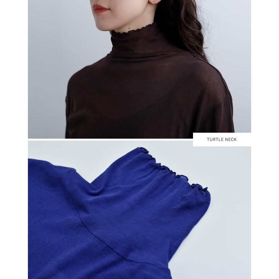ティシュ tissu コットン シアー ハイツイストフライス タートルネック