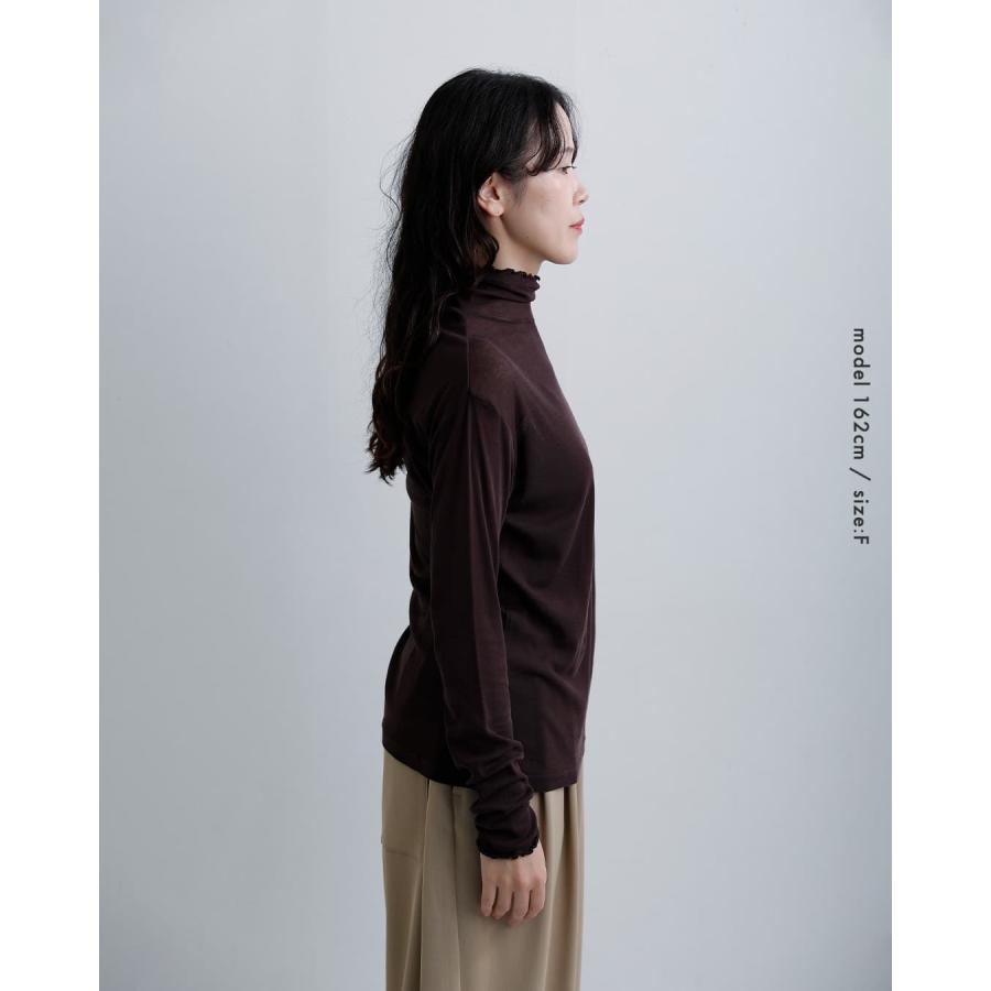 ティシュ tissu コットン シアー ハイツイストフライス タートルネック