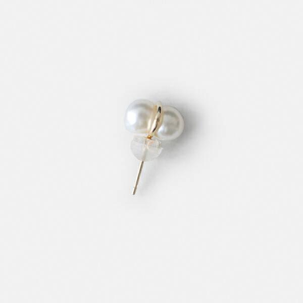 januka ヤヌカ ツインパールピアス 片耳 Twin pearl pierced earring 1 twp-01m｜aranciato