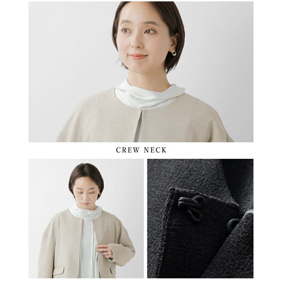 Cinq（サンク） アンサンク un cinq クレープ ノーカラー ジャケット
