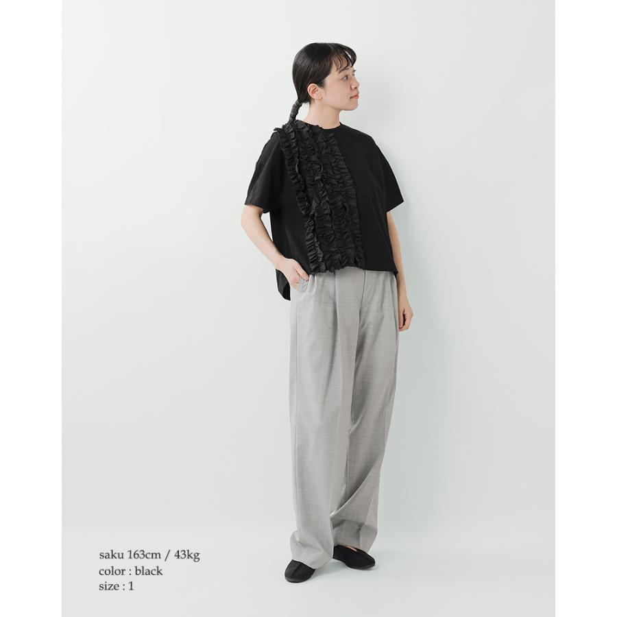ユニヴァーサルセブン universal seven  コットン クラシック天竺 フリル Tシャツ us251ct023  春夏 レディース 2026ss新作の画像