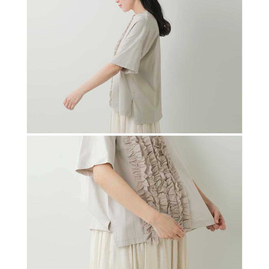 ユニヴァーサルセブン universal seven  コットン クラシック天竺 フリル Tシャツ us251ct023  春夏 レディース 2026ss新作の画像