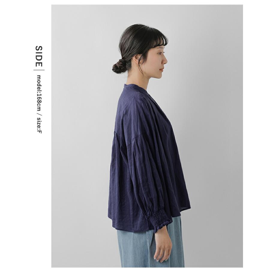 ユニヴァーサルティシュ universal tissu ナチュラルタイプライター フレンチリネン シャーリング ブラウス ut241bl045-ut244bl022 春夏 2026ss新作の画像