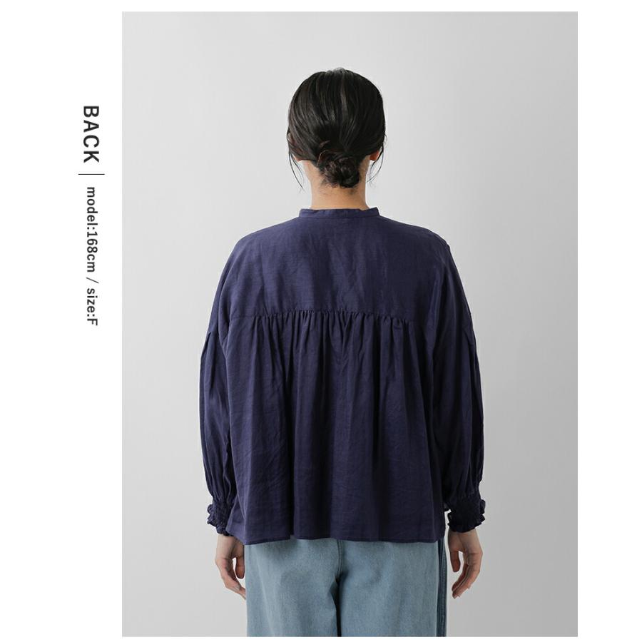 ユニヴァーサルティシュ universal tissu ナチュラルタイプライター フレンチリネン シャーリング ブラウス ut241bl045-ut244bl022 春夏 2026ss新作の画像